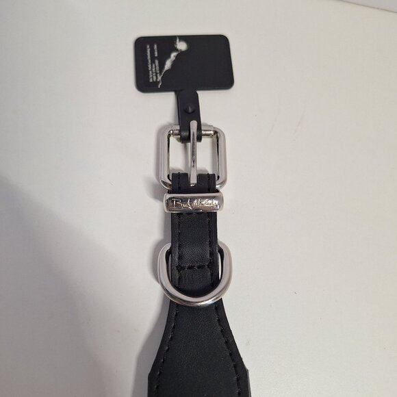 Bret Michaels Black Adjustable Dog Collar With Metal Buckle & Lace-Up Detail - Picture 3 of 8